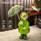 Duck Figurine Indoor Decor – Resin Statue with Green Raincoat & Umbrella for Desk, Shelf & Kids Room